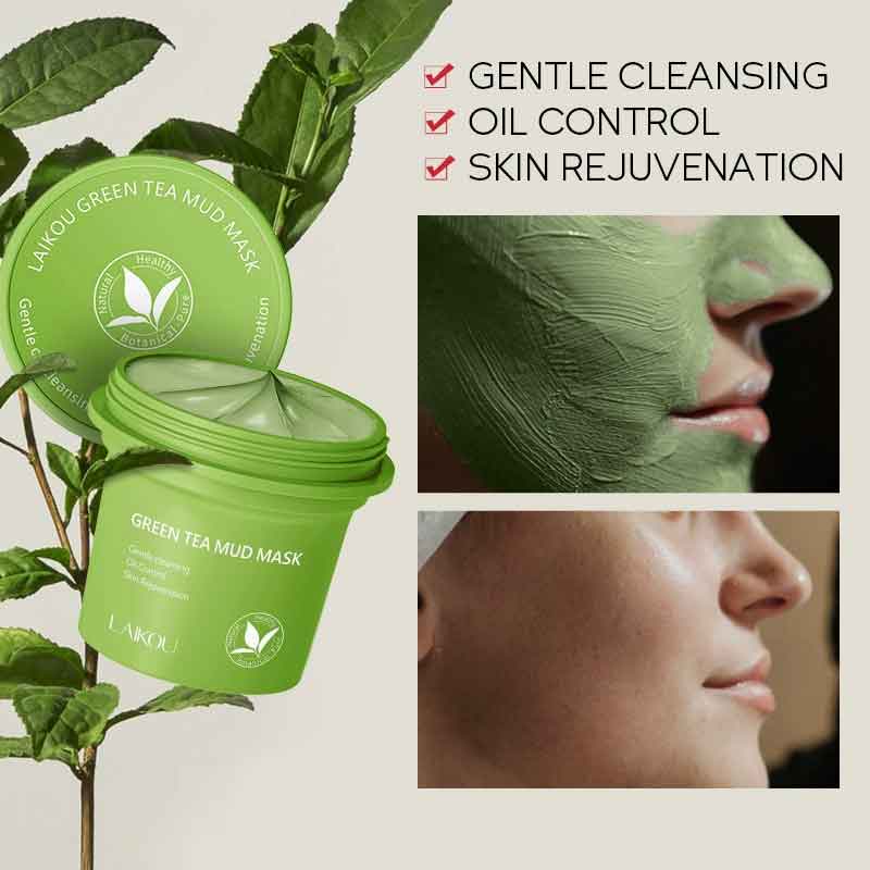 Mud Mask Kaolin - 緑茶泥マスククレンジング保湿オイルコントロールにきび除去クレンジング泥マスクアプリケーター泥マスク 1 個 100 グラム