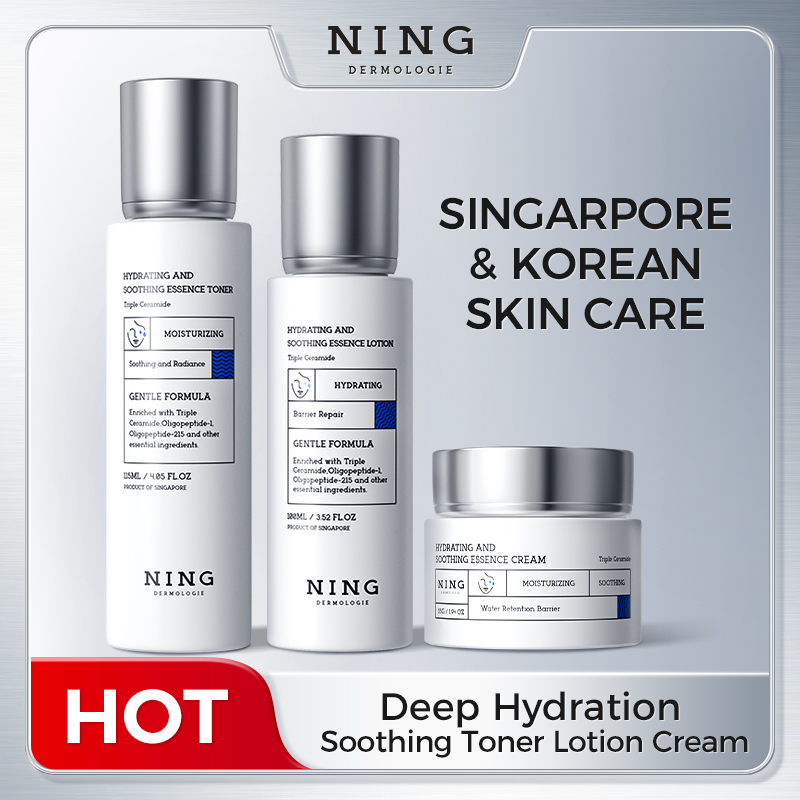 Ceramide Moisturizer - 8Dヒアルロン酸とセラミド配合の保湿＆鎮静トナー、ローション、クリーム – 保湿、バリア修復、引き締めケア