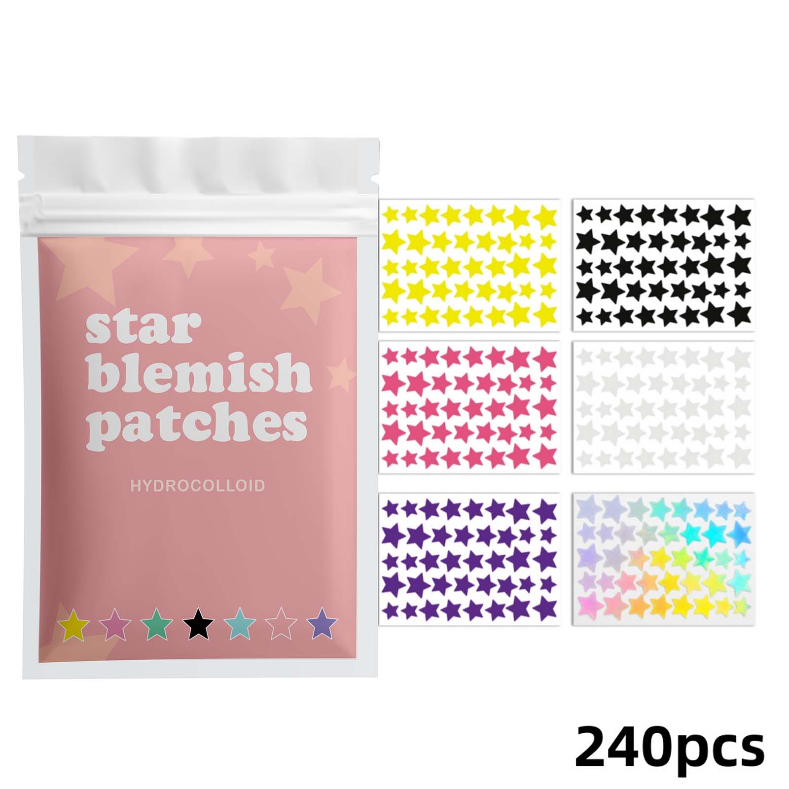 Tea Tree Spot Treatment - 240/480枚入り かわいい星型ニキビパッチ ハイドロコロイド フェイシャルニキビシール ティーツリー ブレミッシュカバー