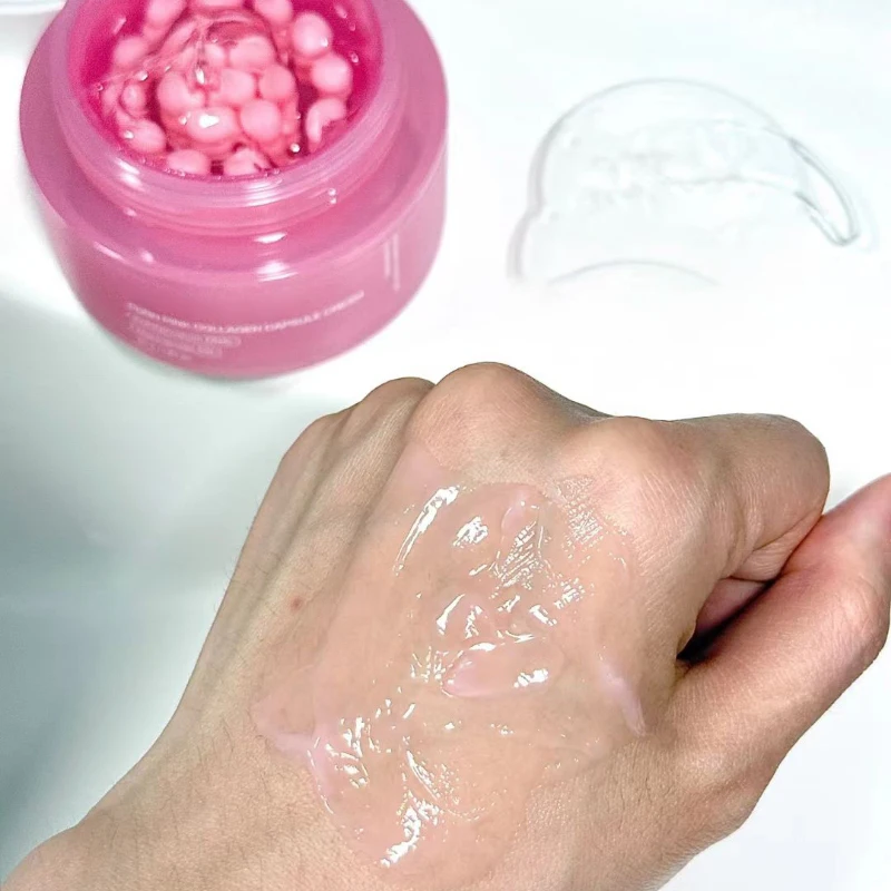 Skincare Niacinamide - ピンクコラーゲンPDRNカプセルクリーム（ナイアシンアミド配合）肌の色ムラを整える軽量フェイスクリーム、べたつかない保湿ケア