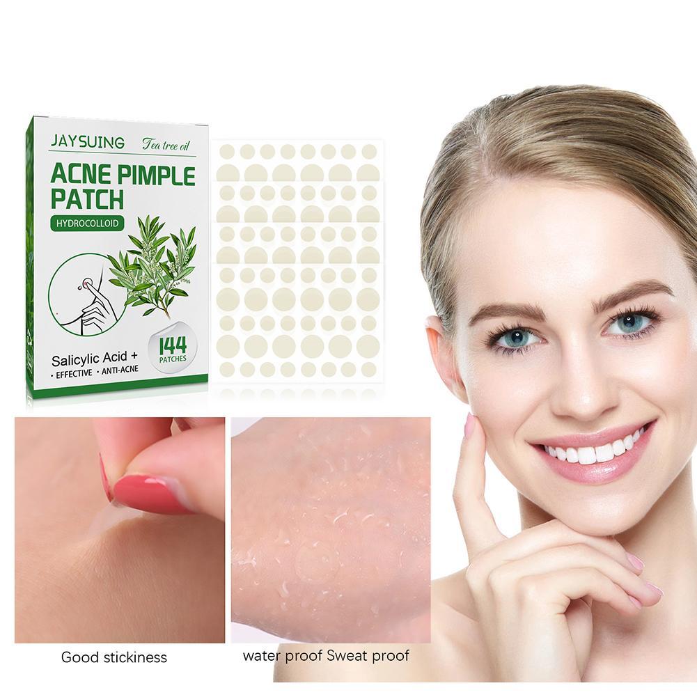 Tea Tree Spot Treatment - ティーツリーオイルにきびパッチ 144 個肌の傷治療パッチフェイスクリーニングケア目に見えないステッカーコンシーラーフェイススポットステッカー