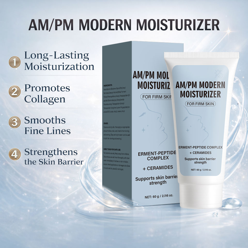 Ceramide Moisturizer - AM/PM モダンモイスチャライザー ハイドレーティングフェイスクリーム（ペプチド、セラミド配合）乾燥肌、敏感肌、混合肌用、べたつかない、60g