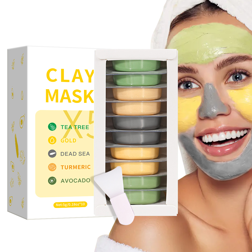Mud Mask Kaolin - 5 グラム * 10 個粘土泥マスクセットヒアルロン酸ビタミン E