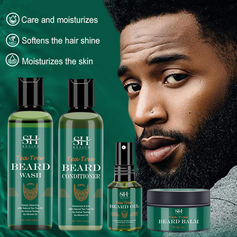 Tea Tree Spot Treatment - ティーツリーひげオイルセット男性のための天然純粋な植物エキス有機ひげ再成長エッセンス抗脱毛ひげケア製品