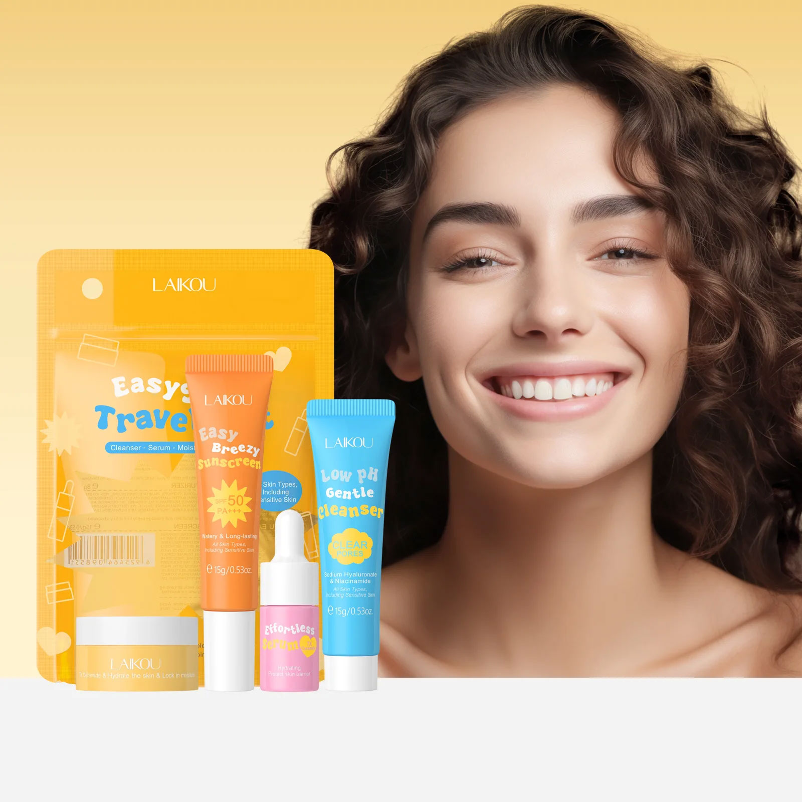 Laikou-旅行用セラミックセラム,穏やかな低pHクレンザ - Ceramide Moisturizer のレビューと価格