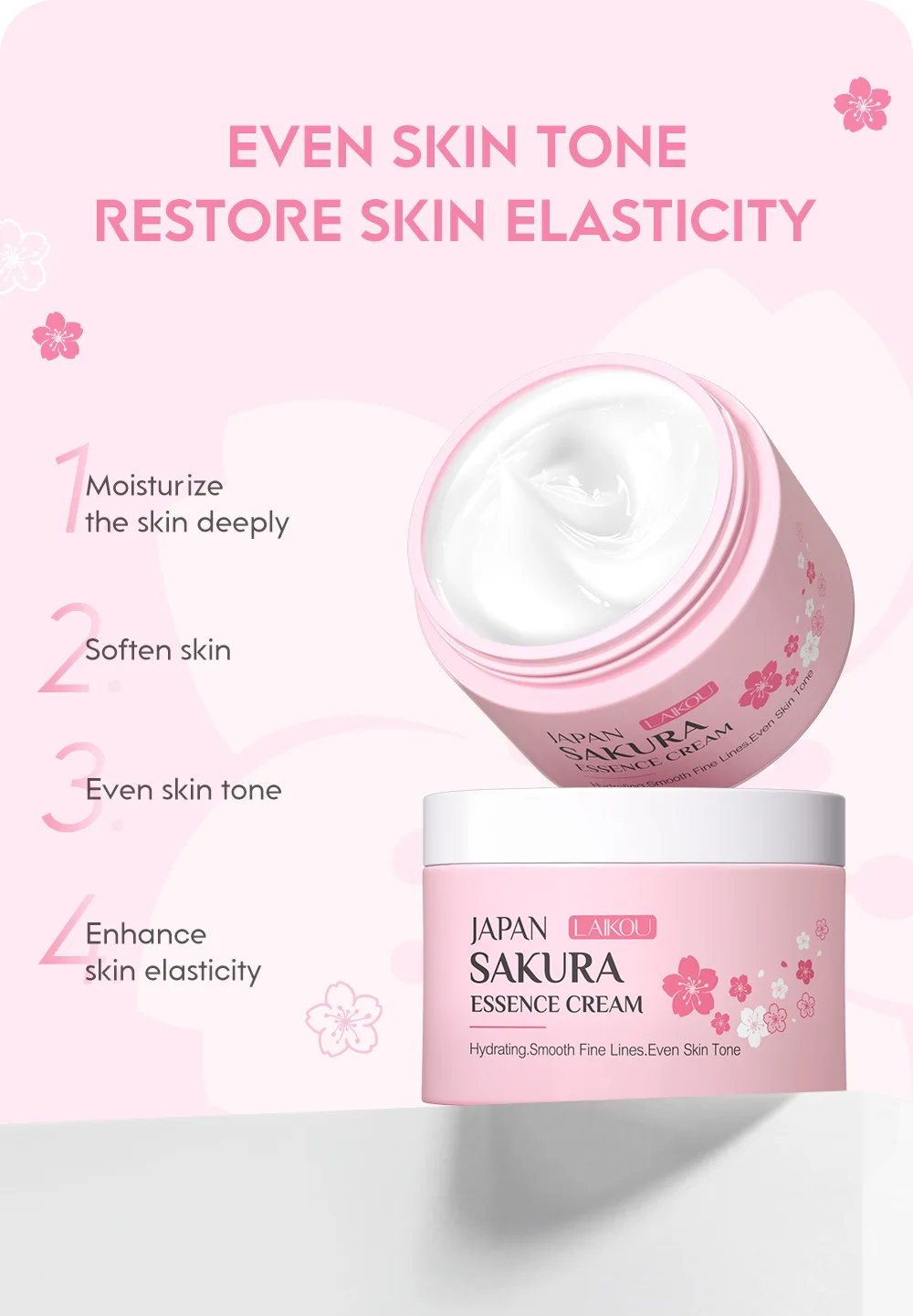 LAIKOU 日本桜エッセンスクリーム 保湿スムースファイン - Skincare Niacinamide のレビューと価格
