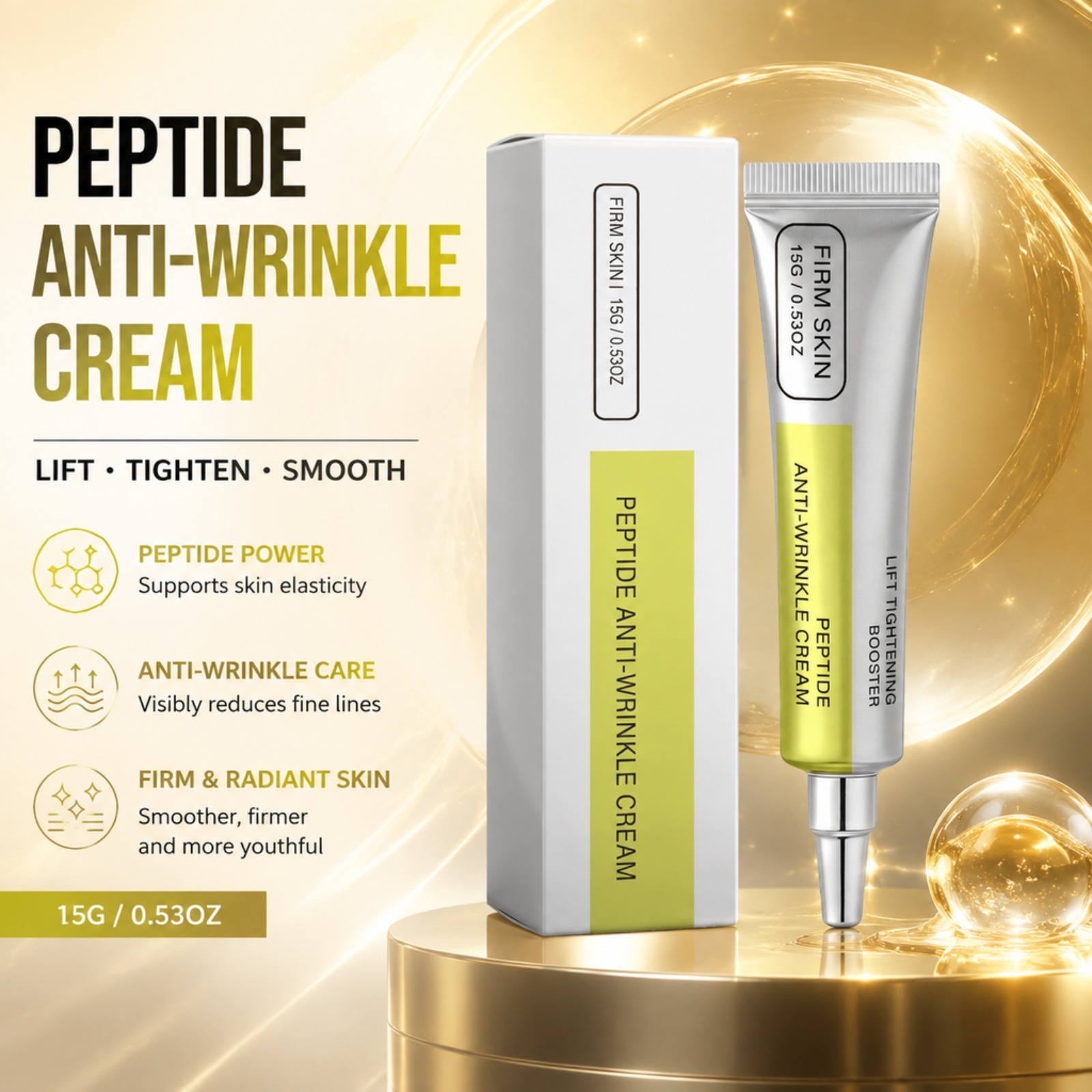 ペプチドレチノールフェイスクリーム、引き締め、なめらか、保湿 - Skincare Skintific のレビューと価格