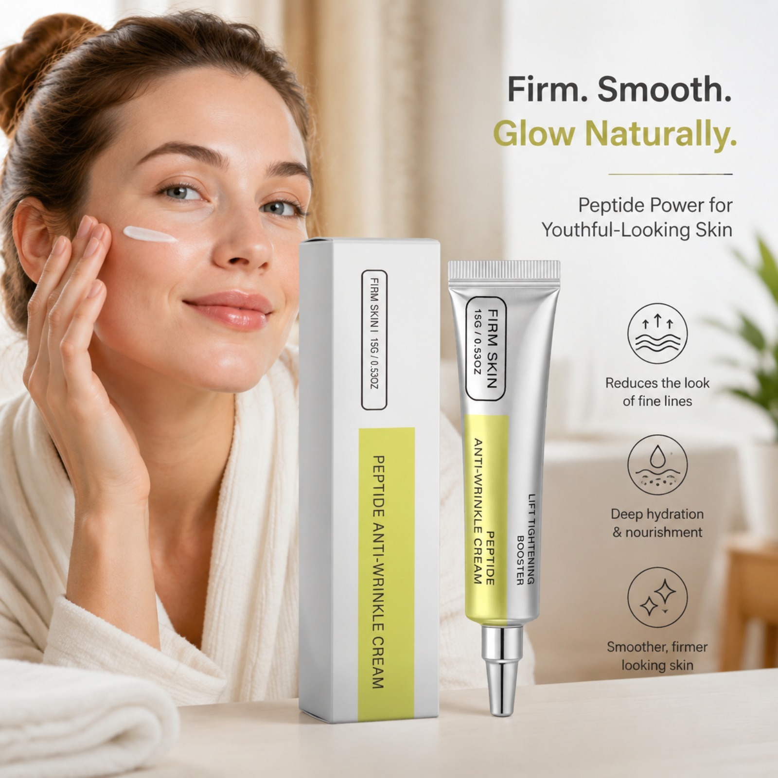 ペプチドレチノールフェイスクリーム、引き締め、なめらか、保湿 - Skincare Skintific のレビューと価格